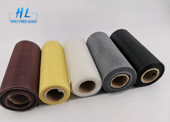 33 Tex 黒色 ガラスの繊維 蚊の網 紙箱のロール PVC 覆い 防火 シンプル 織り 100m 長さ